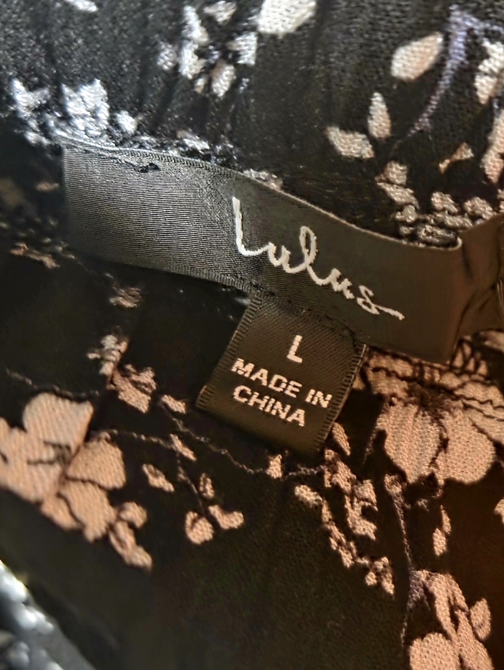 Lulus Loves the Sun Black Floral Print Wide-Leg Pants Size Large New! - Picture 6 of 7
